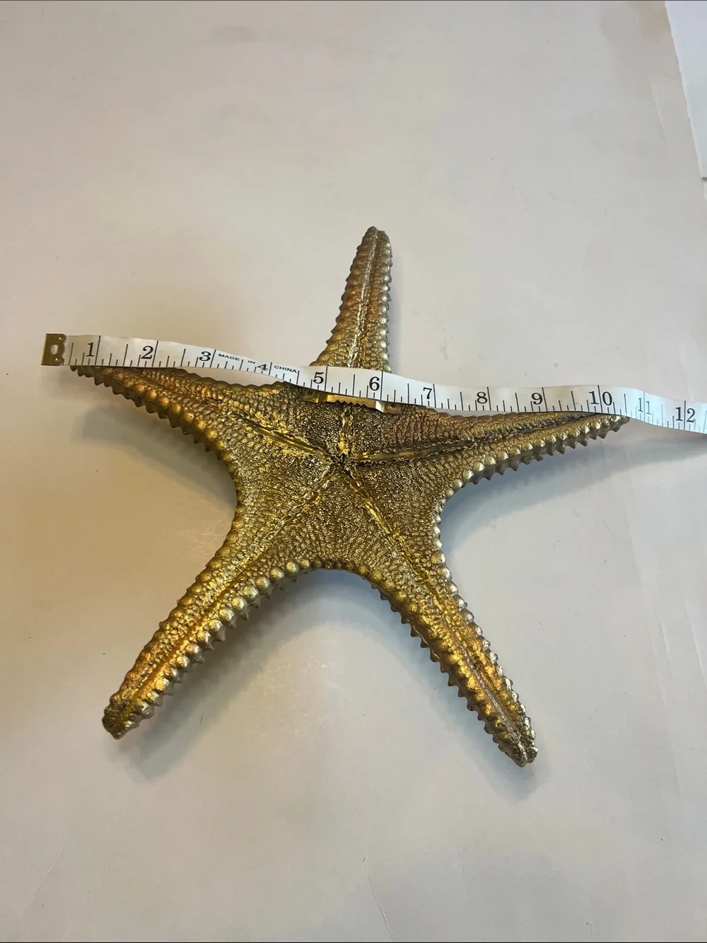 Vintage Gold Starfish Wall Decor Hanging Sculpture Large 3D Coastal Accent